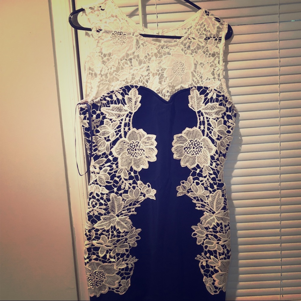 Blue and White Dress